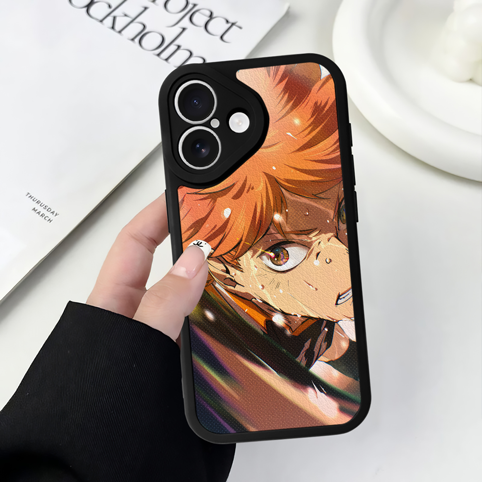 （画像用） ハイキュー!! Haikyu!! 【iPhone 16シリーズ対応】シリコンスマホケース（レザー調） 材質：シリコン